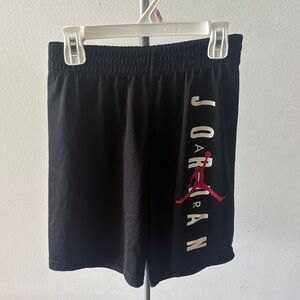 Jordan Black Shorts with Red Jumpman and White Vertical Script